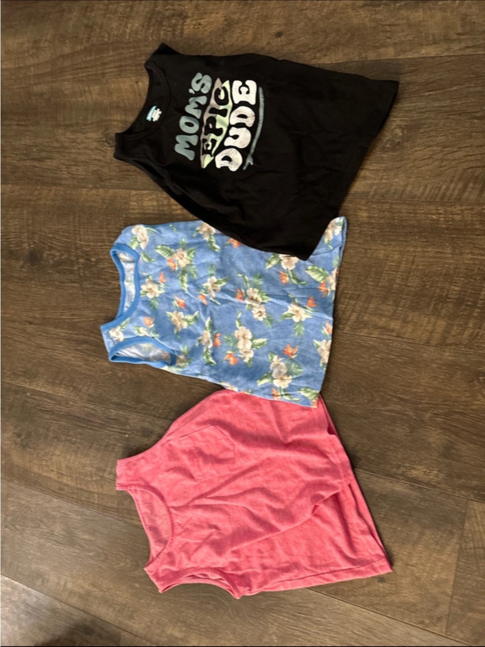 Kids 3-Pack Tank Top Set - Black, Blue Floral & Pink